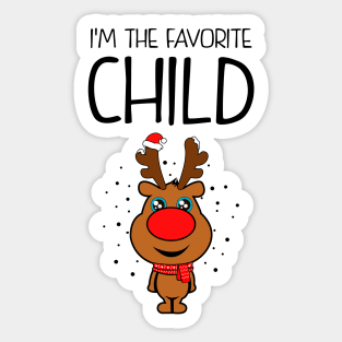 Kid's Ugly Christmas Sweatshirt. I'm the favorite child. Sticker